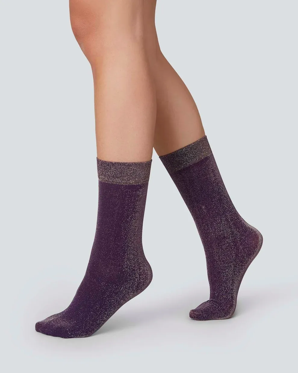INES Shimmery Socks plum