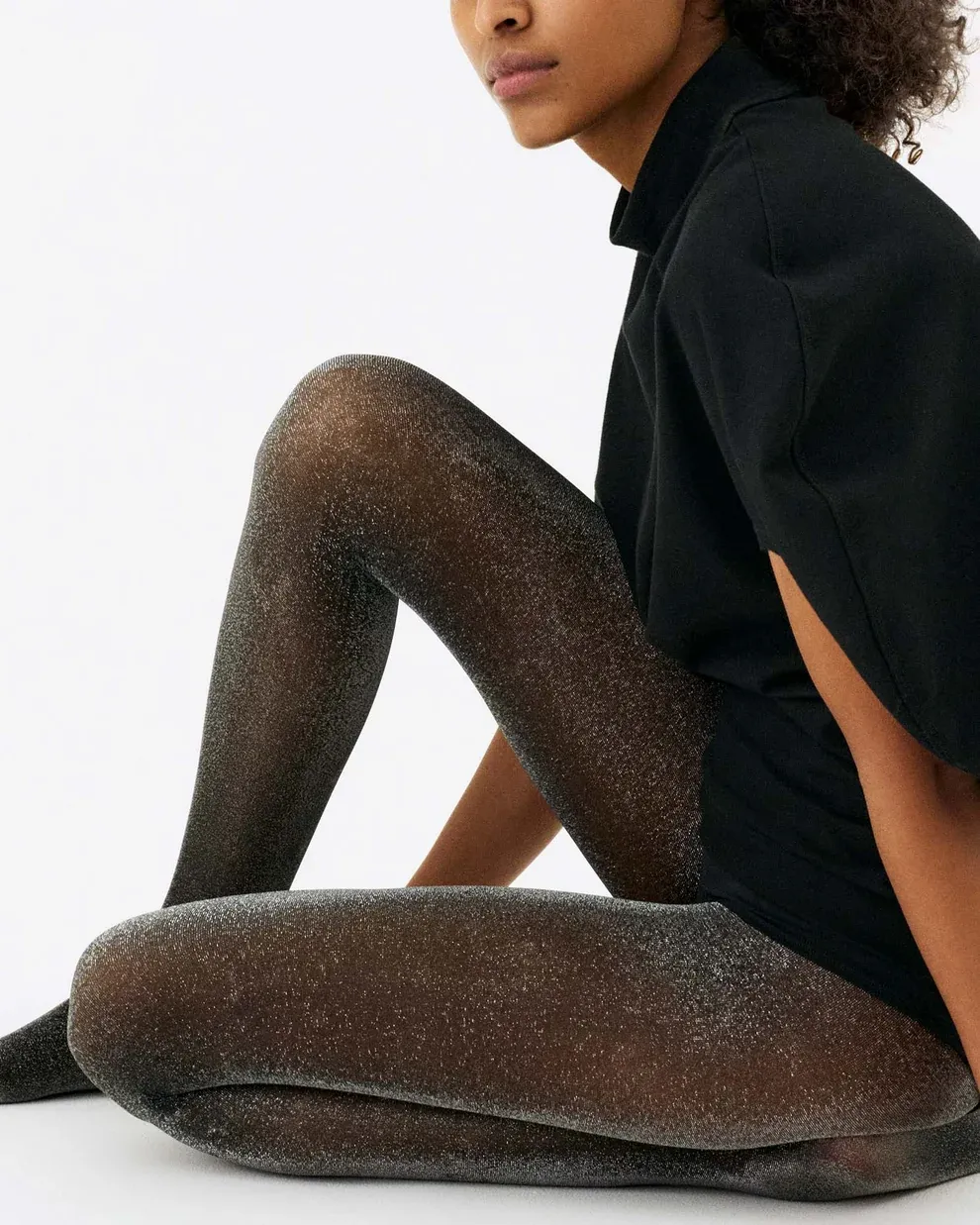 TORA Shimmery Tights black/silver
