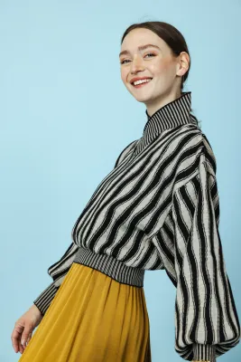 Strickpullover WAVES black/macchiato