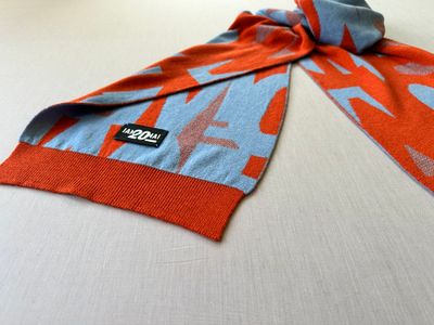 I AM 20 MAI Schal orange+lightblue
