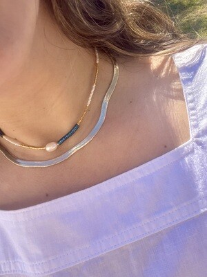 Blue Metallic Choker