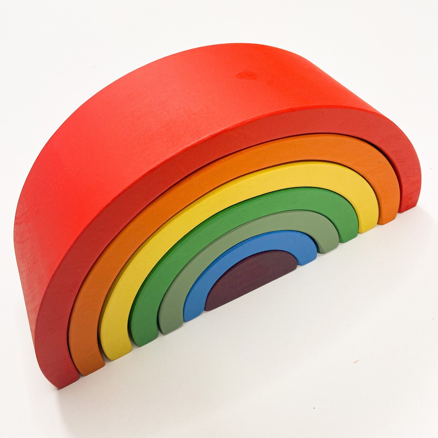 7 Pc Small Wooden Rainbow Stacker - Naturally Dyed - Ready to Ship
