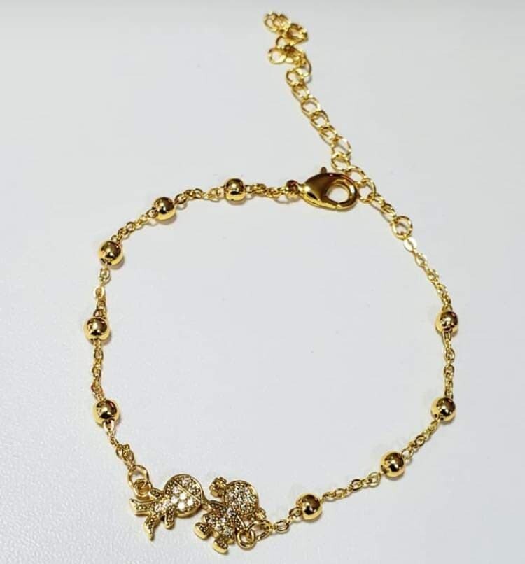 PULSERAS CON DIJES CIRCON DE ORO GOLFI
