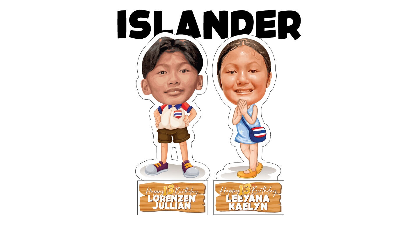 CUTOUT GIFT BOX, PORTRAIT SIZE:: 10&quot; INCLUDING BOX, THEME:: ISLANDER, PRINTING TIME:: 3 BUSINESS DAYS
