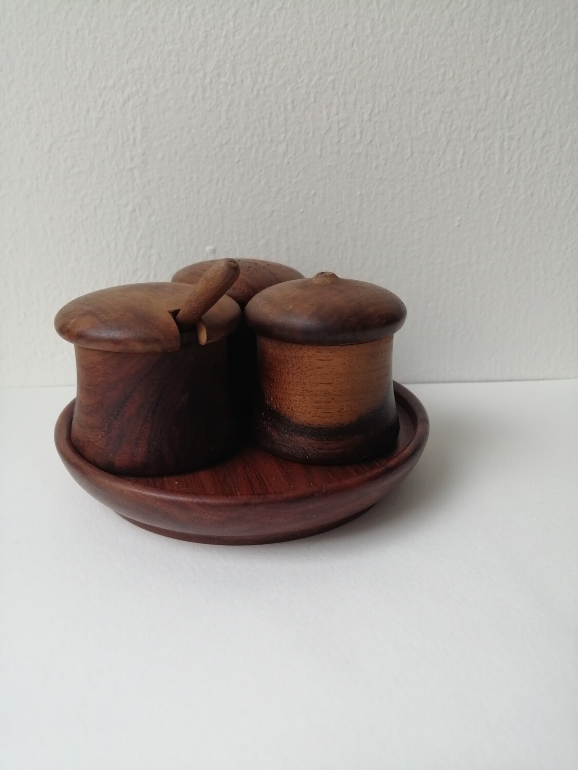 Wooden Condiment Container Trio