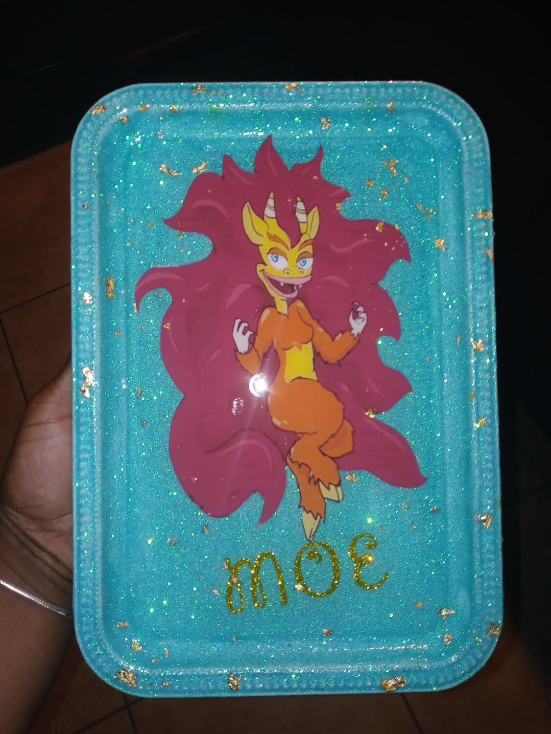 Customized Rolling Tray/ Glitter Beauty Tray