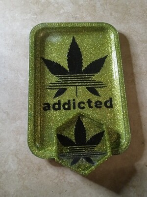 Rolling Tray Set &quot;ADDICTED&quot; with accessories