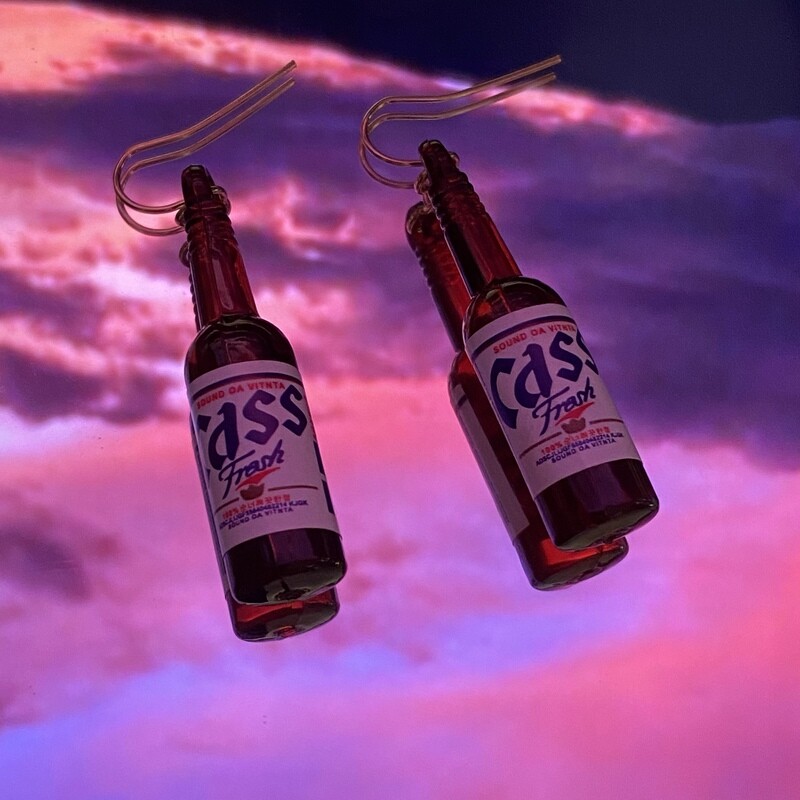 Cass Beer Bottle Earrings