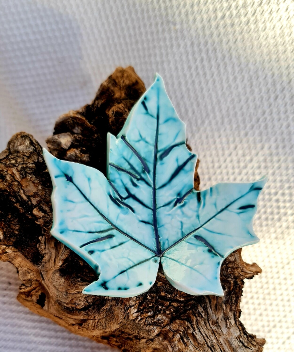 Stunning REAL pressed Porcelain LEAF Bowl