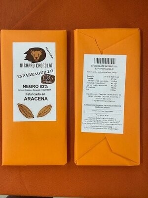 CHOCOLATE NEGRO 82 % AZÚCAR COCO "ESPARRAGUILLO"
