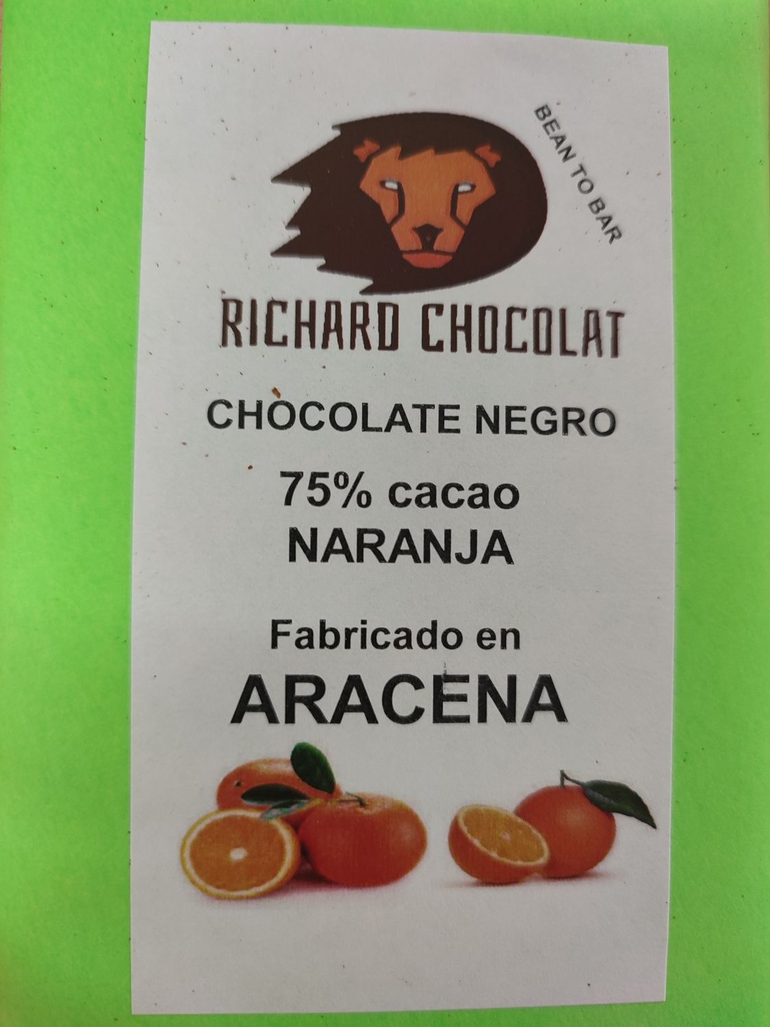 CHOCOLATE NEGRO 75% NARANJA CONFITADA