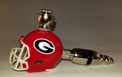 GEORGIA BULLDOGS FOOTBALL HELMET SMOKING PIPE Straight/Nickel ONLY 2 LEFT!!!