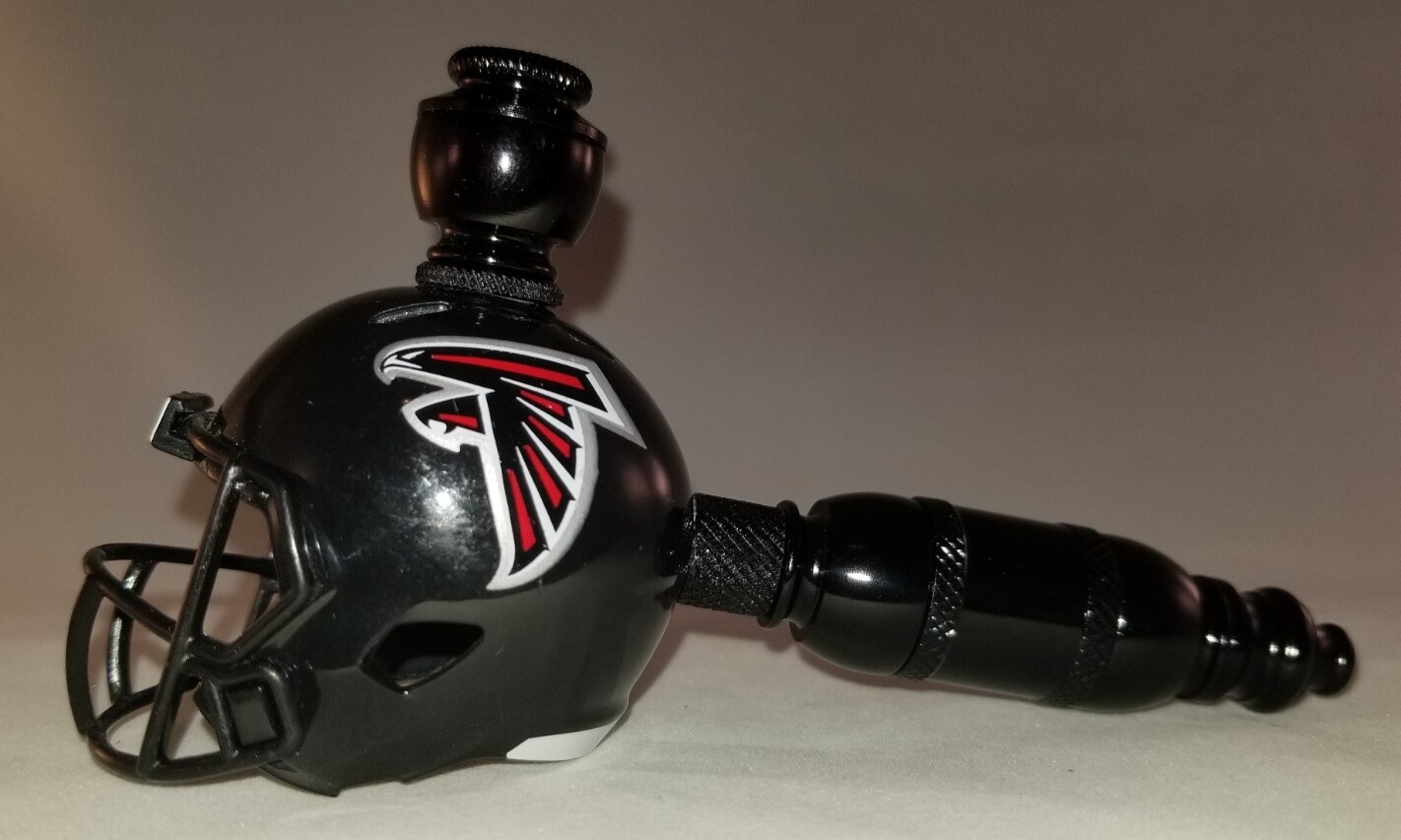 ATLANTA FALCONS NFL "BAD ASS" FOOTBALL HELMET SMOKING PIPE Straight/Black Anodized