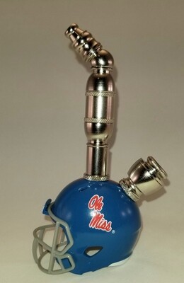 OLE MISS REBELS FOOTBALL HELMET SMOKING PIPE Upright/Nickel/Blue