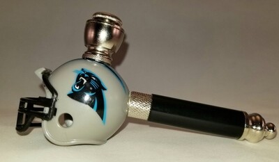 CAROLINA PANTHERS NFL FOOTBALL HELMET SMOKING PIPE Long Stem/Nickel/Black