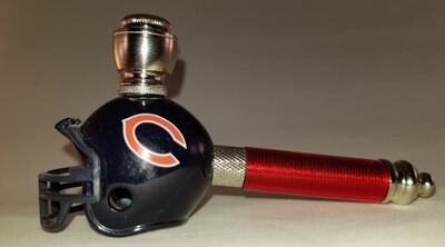 CHICAGO BEARS NFL FOOTBALL HELMET SMOKING PIPE Long Stem/Nickel/Red