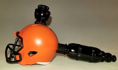 CLEVELAND BROWNS "BAD ASS" NFL FOOTBALL HELMET SMOKING PIPE Straight/Black Anodized
