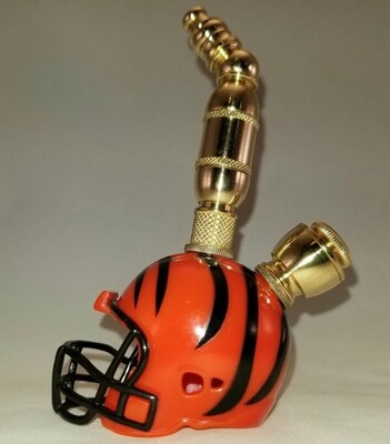 CINCINNATI BENGALS NFL FOOTBALL HELMET SMOKING PIPE Upright/Brass