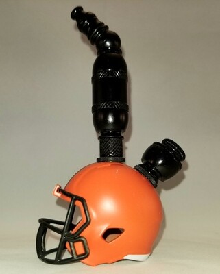 CLEVELAND BROWNS "BAD ASS" NFL FOOTBALL HELMET SMOKING PIPE Upright/Black Anodized