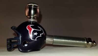 HOUSTON TEXANS NFL FOOTBALL HELMET SMOKING PIPE Long Stem/Nickel/Clear Sleeve