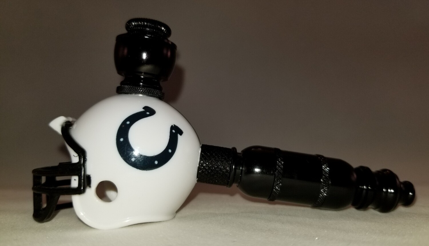 INDIANAPOLIS COLTS "BAD ASS" NFL FOOTBALL HELMET SMOKING PIPE Small Straight/Black Anodized