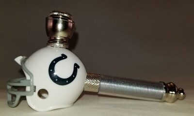 INDIANAPOLIS COLTS NFL FOOTBALL HELMET SMOKING PIPE Long Stem/Nickel/Clear Stem