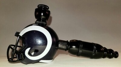 LOS ANGELES RAMS "BAD ASS" NFL FOOTBALL HELMET SMOKING PIPE Straight/Black Anodized/White