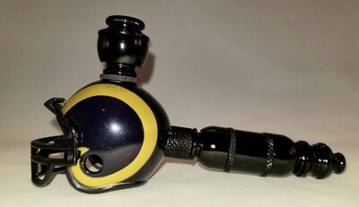 ST. LOUIS RAMS "BAD ASS" NFL FOOTBALL HELMET SMOKING PIPE Small Straight/Black Anodized