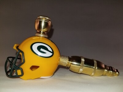 GREEN BAY PACKERS NFL FOOTBALL HELMET SMOKING PIPE Straight/Brass