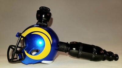 NEW LOS ANGELES RAMS "BAD ASS" NFL FOOTBALL HELMET SMOKING PIPE Straight/Black Anodized/New