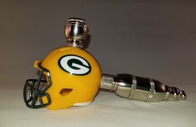 GREEN BAY PACKERS NFL FOOTBALL HELMET SMOKING PIPE Straight/Nickel