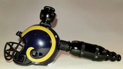 ST. LOUIS RAMS "BAD ASS" NFL FOOTBALL HELMET SMOKING PIPE  Straight/Black Anodized