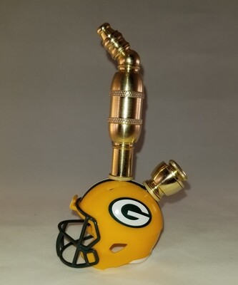 GREEN BAY PACKERS NFL FOOTBALL HELMET SMOKING PIPE Upright/Brass