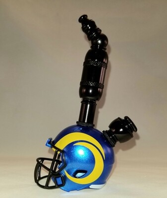 NEW LOS ANGELES RAMS NFL "BAD ASS"  FOOTBALL HELMET SMOKING PIPE Upright/Black Anodized/New