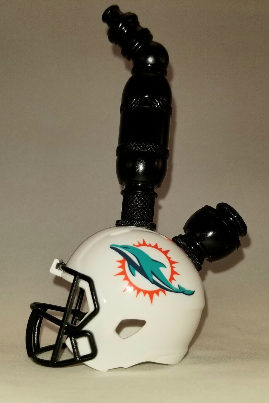MIAMI DOLPHINS "BAD ASS" NFL FOOTBALL HELMET SMOKING PIPE Upright/Black Anodized
