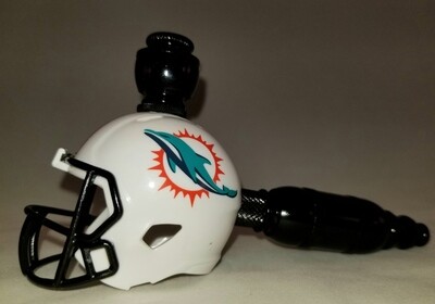 MIAMI DOLPHINS " BAD ASS" NFL FOOTBALL HELMET SMOKING PIPE Straight/Black Anodized