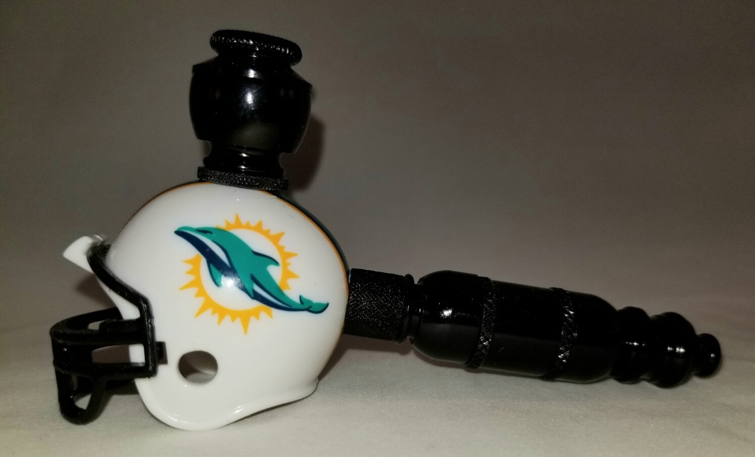 MIAMI DOLPHINS " BAD ASS" NFL FOOTBALL HELMET SMOKING PIPE Small Straight/Black Anodized
