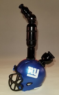 NEW YORK GIANTS "BAD ASS" NFL FOOTBALL HELMET SMOKING PIPE Upright/Black Anodized