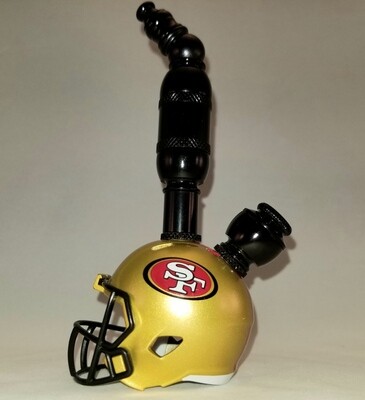 SAN FRANCISCO 49er's "BAD ASS" NFL FOOTBALL HELMET SMOKING PIPE Upright/Black Anodized