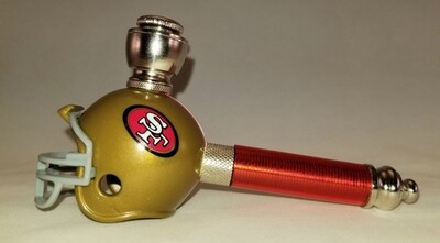 SAN FRANCISCO 49er's NFL FOOTBALL HELMET SMOKING PIPE Long Stem/Nickel