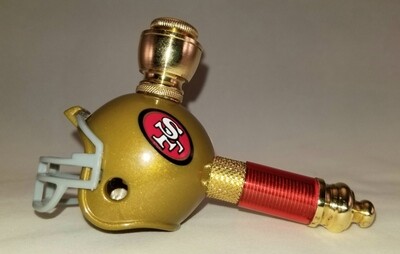SAN FRANCISCO 49er's NFL FOOTBALL HELMET SMOKING PIPE Mini/Brass