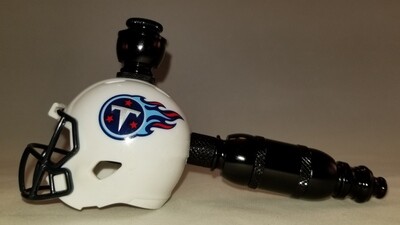 TENNESSEE TITANS "BAD ASS" NFL FOOTBALL HELMET SMOKING PIPE Straight/Black Anodized/White