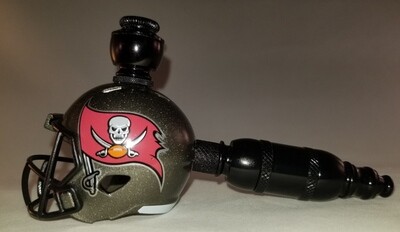 TAMPA BAY BUCCANEERS "BAD ASS"  NFL FOOTBALL HELMET SMOKING PIPE Straight/Black Anodized