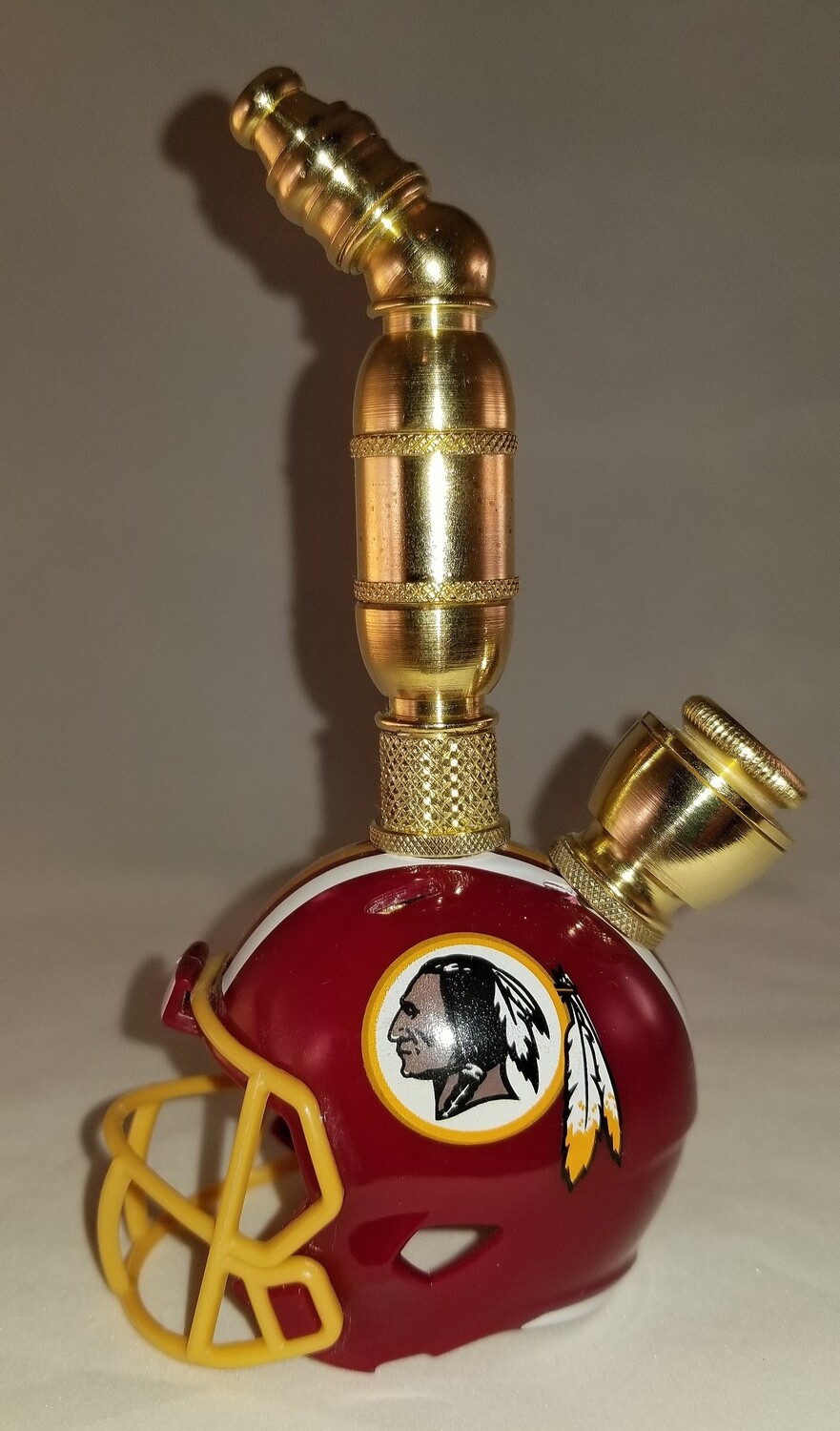 WASHINGTON REDSKINS NFL FOOTBALL HELMET SMOKING PIPE Upright/Brass