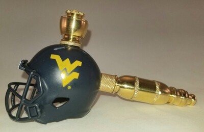 WEST VIRGINIA MOUNTAINEERS FOOTBALL HELMET SMOKING PIPE Straight/Brass