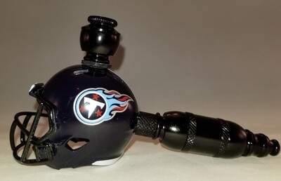 TENNESSEE TITANS "BAD ASS" NFL FOOTBALL HELMET SMOKING PIPE Straight/Black Anodized/Navy