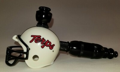 MARYLAND TERRAPINS "BAD ASS" FOOTBALL HELMET SMOKING PIPE Straight/Black Anodized/Old School