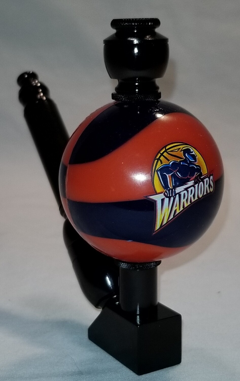GOLDEN STATE WARRIORS "BAD ASS" COLOR BASKETBALL SMOKING PIPE Wedge/Black Anodized/Color Ball