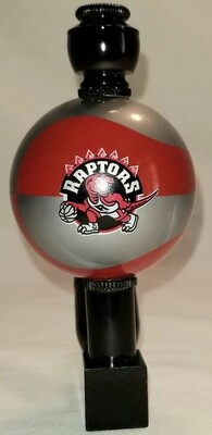 TORONTO RAPTORS "BAD ASS" COLOR BASKETBALL SMOKING PIPE Wedge/Black Anodized/Colored Ball
