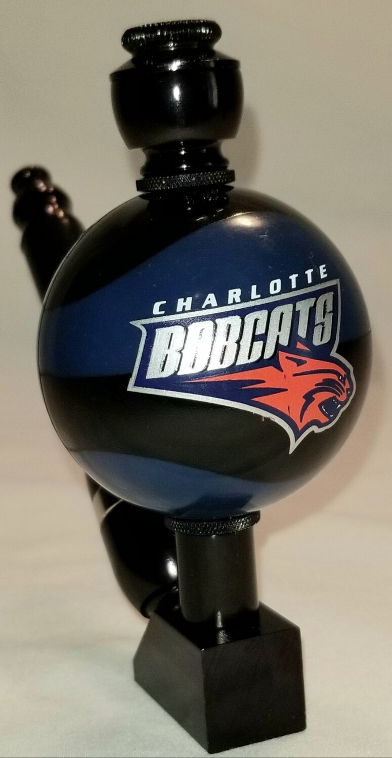 CHARLOTTE BOBCATS "BAD ASS" COLOR BASKETBALL SMOKING PIPE Wedge/Black Anodized/Old School